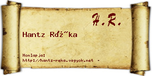 Hantz Réka névjegykártya